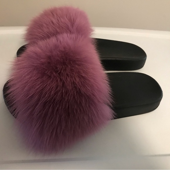 Real Fox Fur Slides Size 9 - Picture 5 of 9